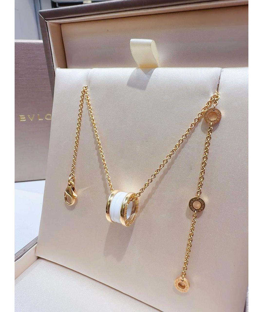 BVLGARI Белая подвеска из розового золота, фото 3