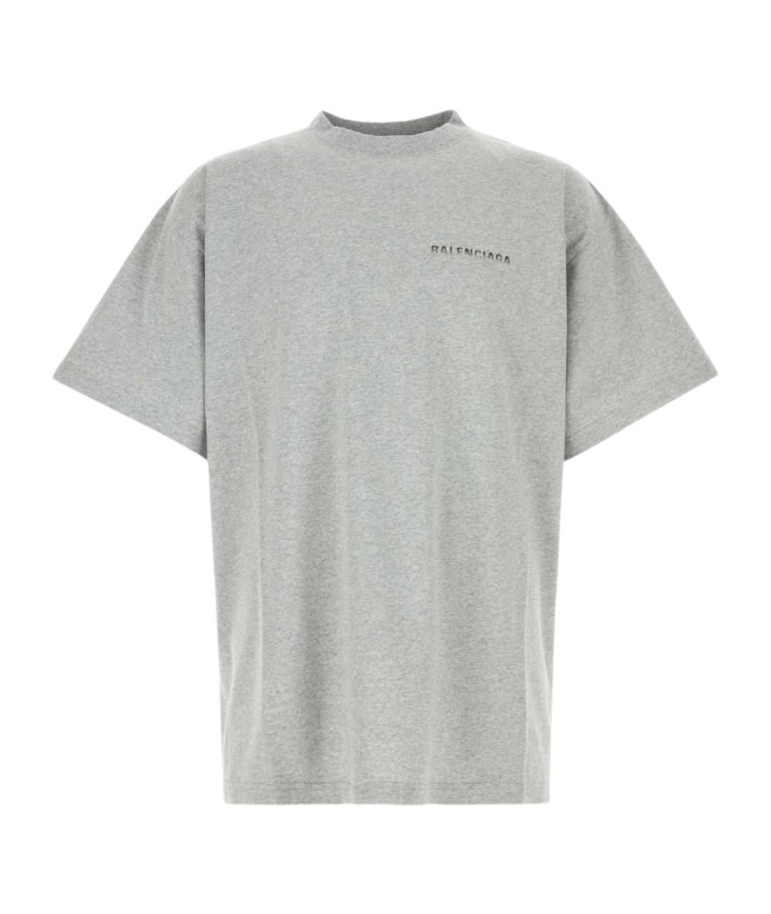 BALENCIAGA Серая хлопковая футболка, фото 1