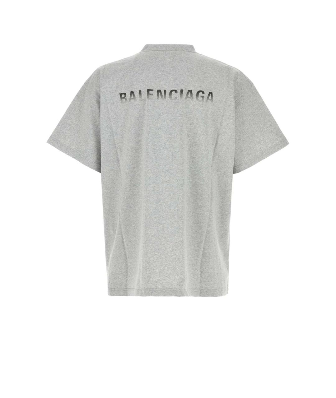 BALENCIAGA Серая хлопковая футболка, фото 2