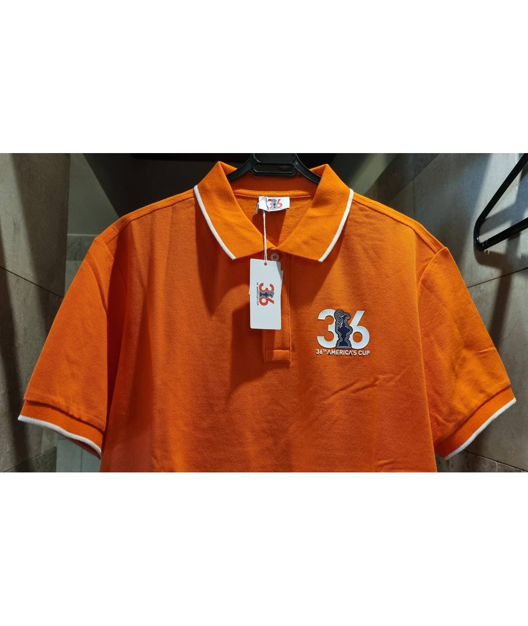 PRADA Оранжевое хлопковое поло с коротким рукавом, фото 3