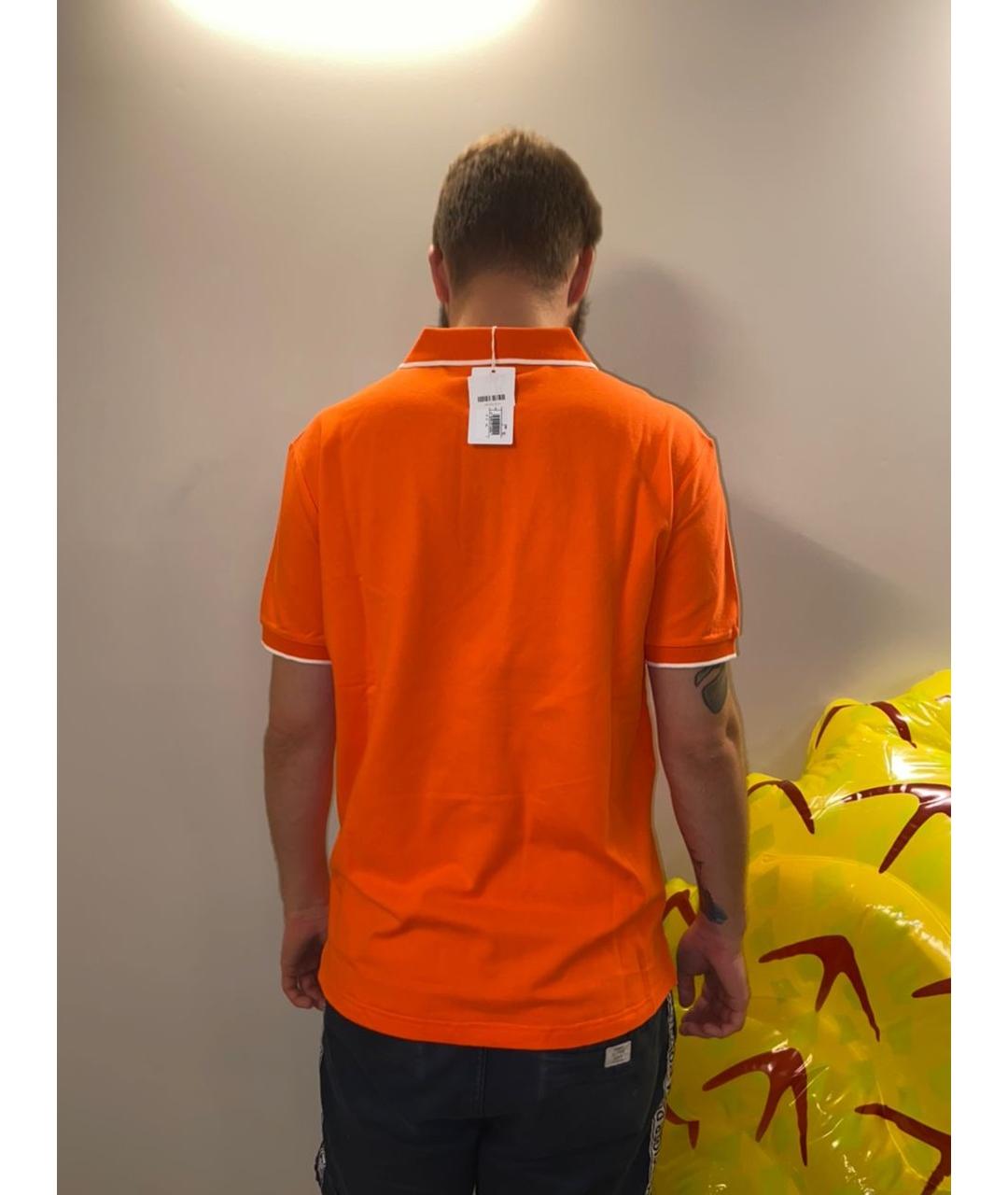 PRADA Оранжевое хлопковое поло с коротким рукавом, фото 7