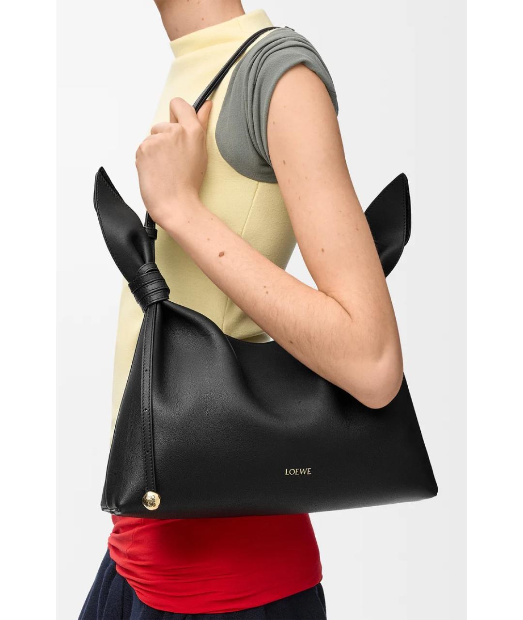 LOEWE Черная кожаная сумка через плечо, фото 3