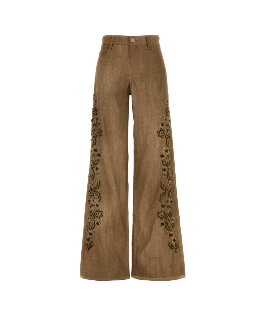 ERMANNO SCERVINO Коричневые вискозные прямые брюки, фото 1