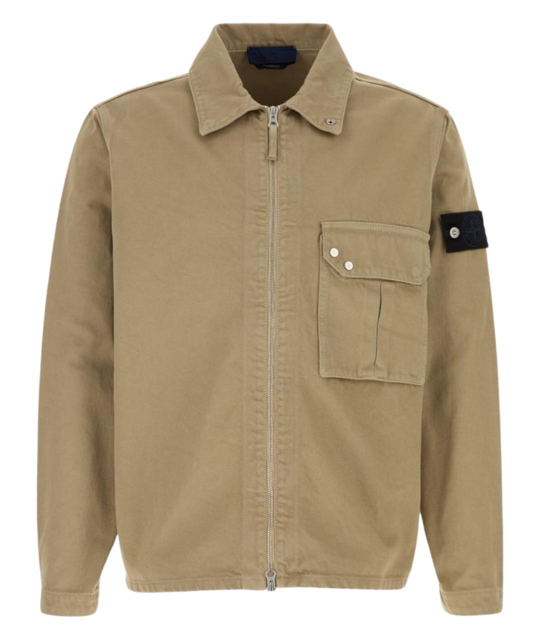STONE ISLAND Бежевая хлопковая кэжуал рубашка, фото 1