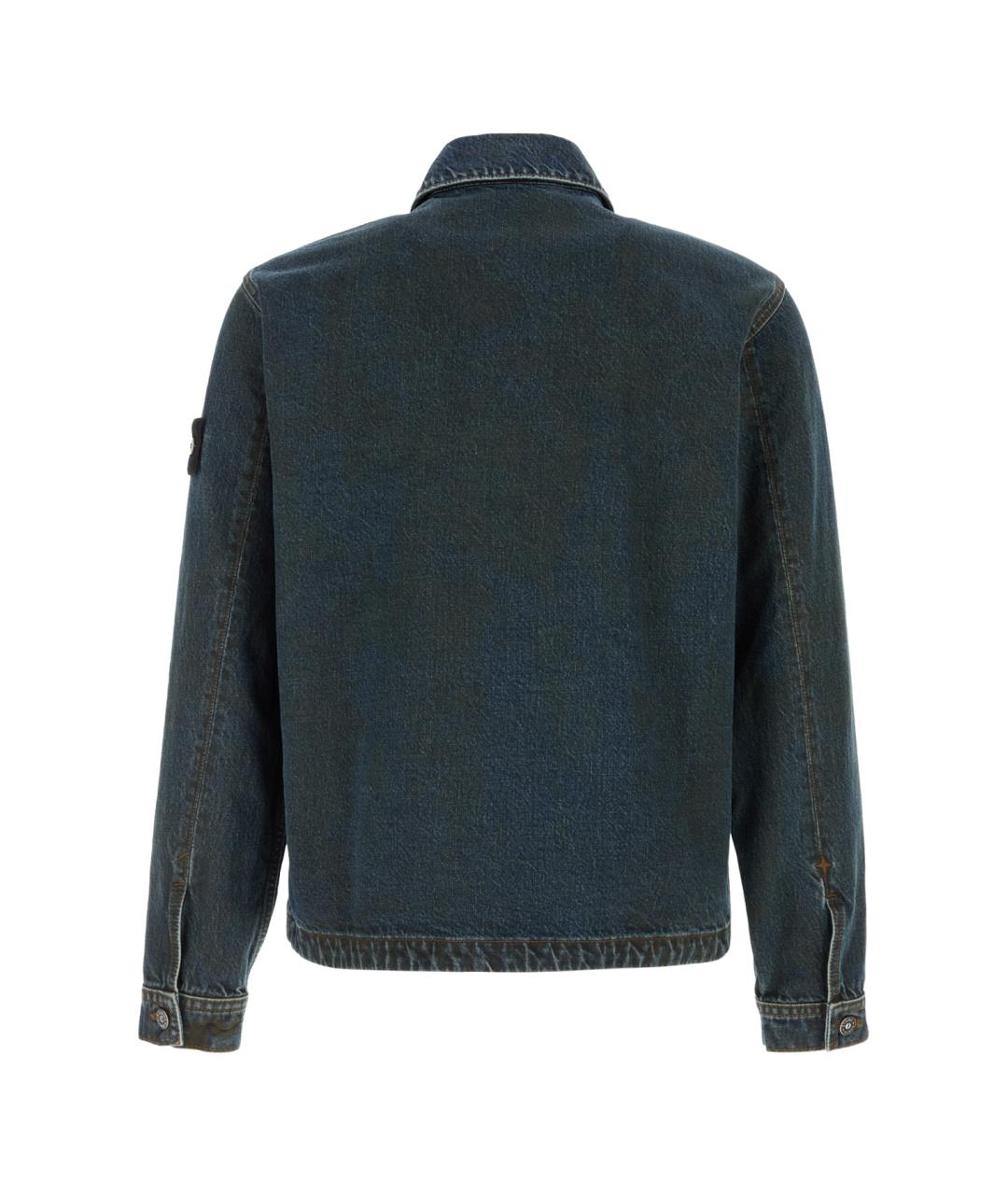 STONE ISLAND Темно-синяя хлопковая куртка, фото 2