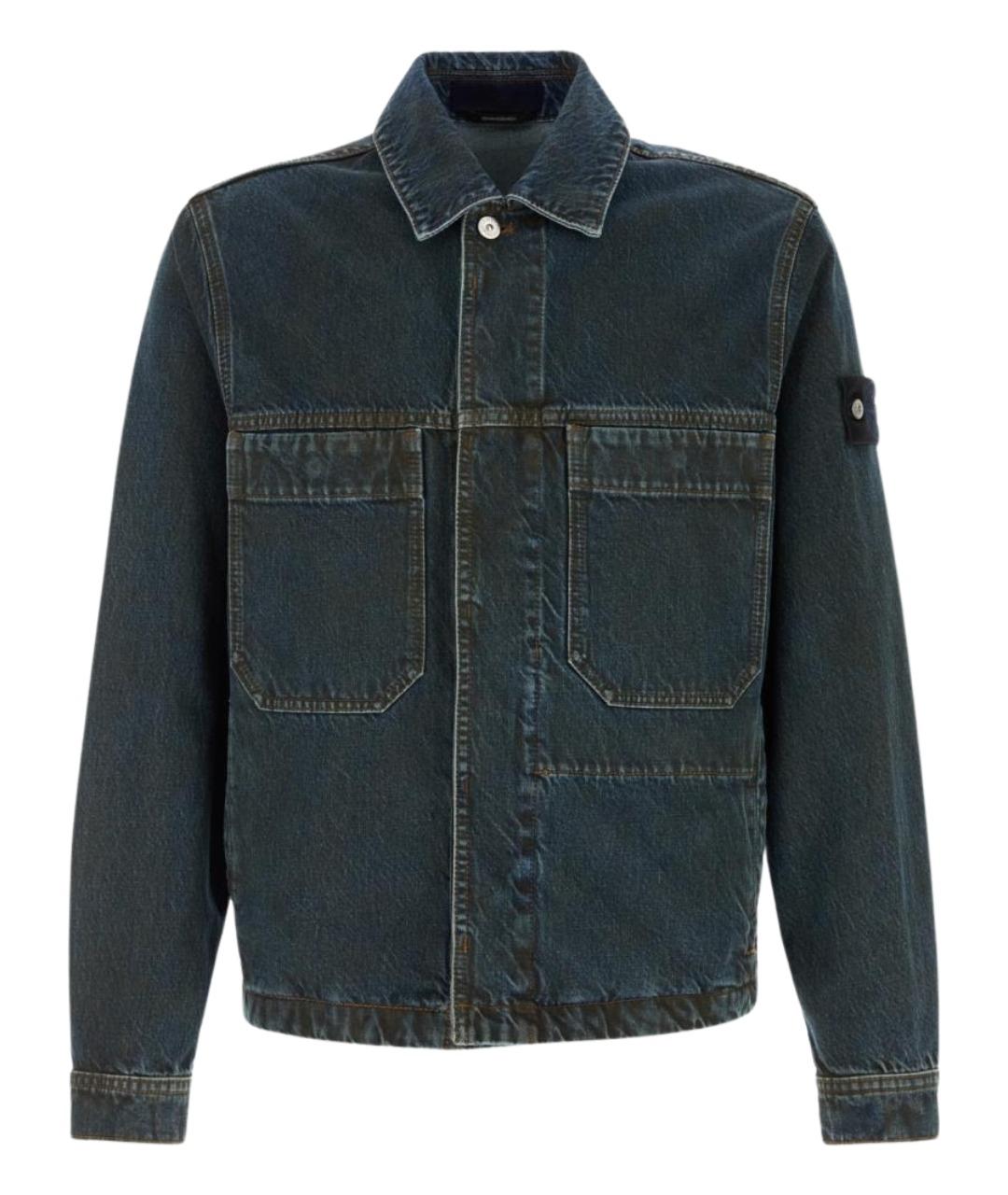 STONE ISLAND Темно-синяя хлопковая куртка, фото 1