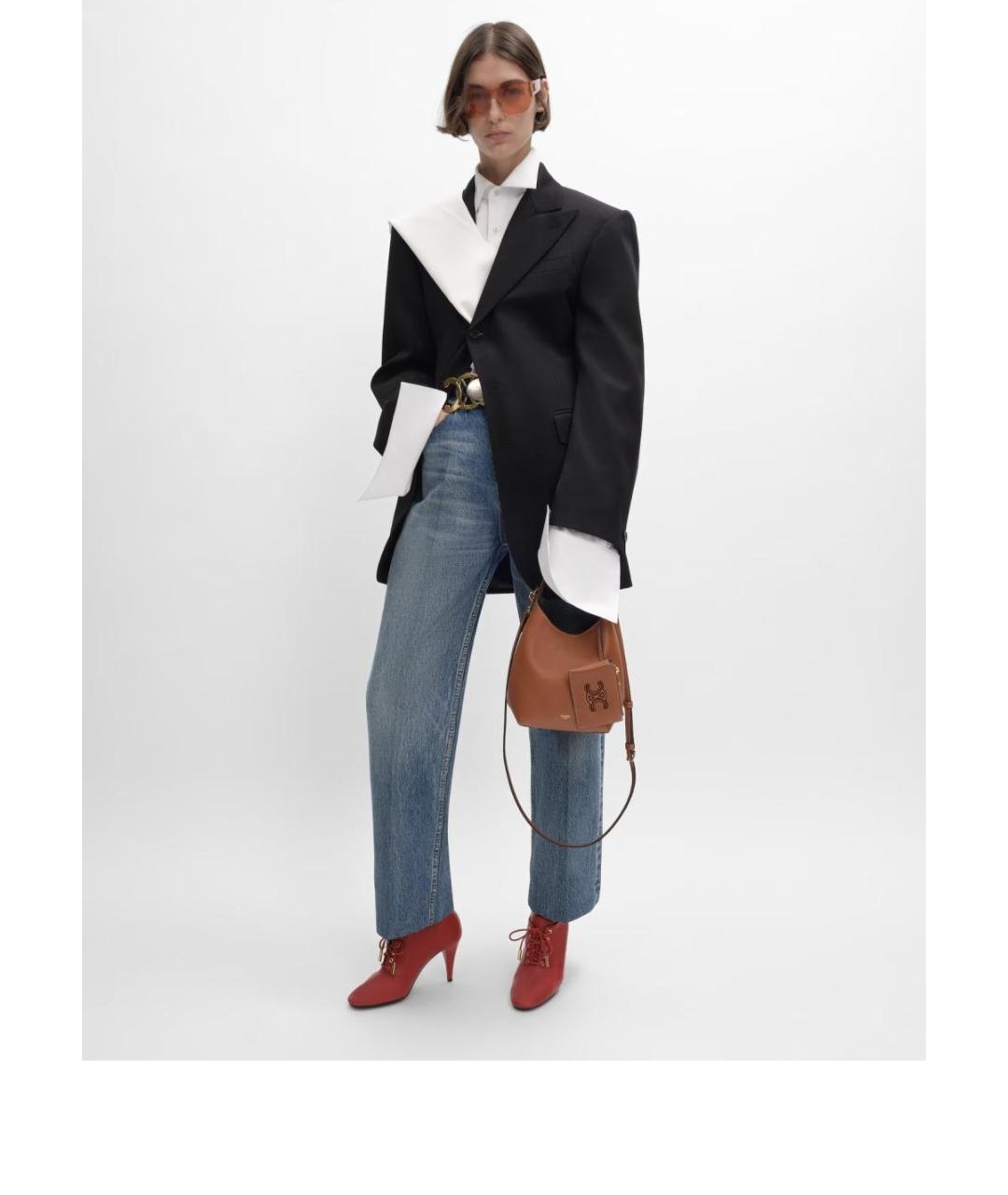 CELINE Коричневая кожаная сумка через плечо, фото 4