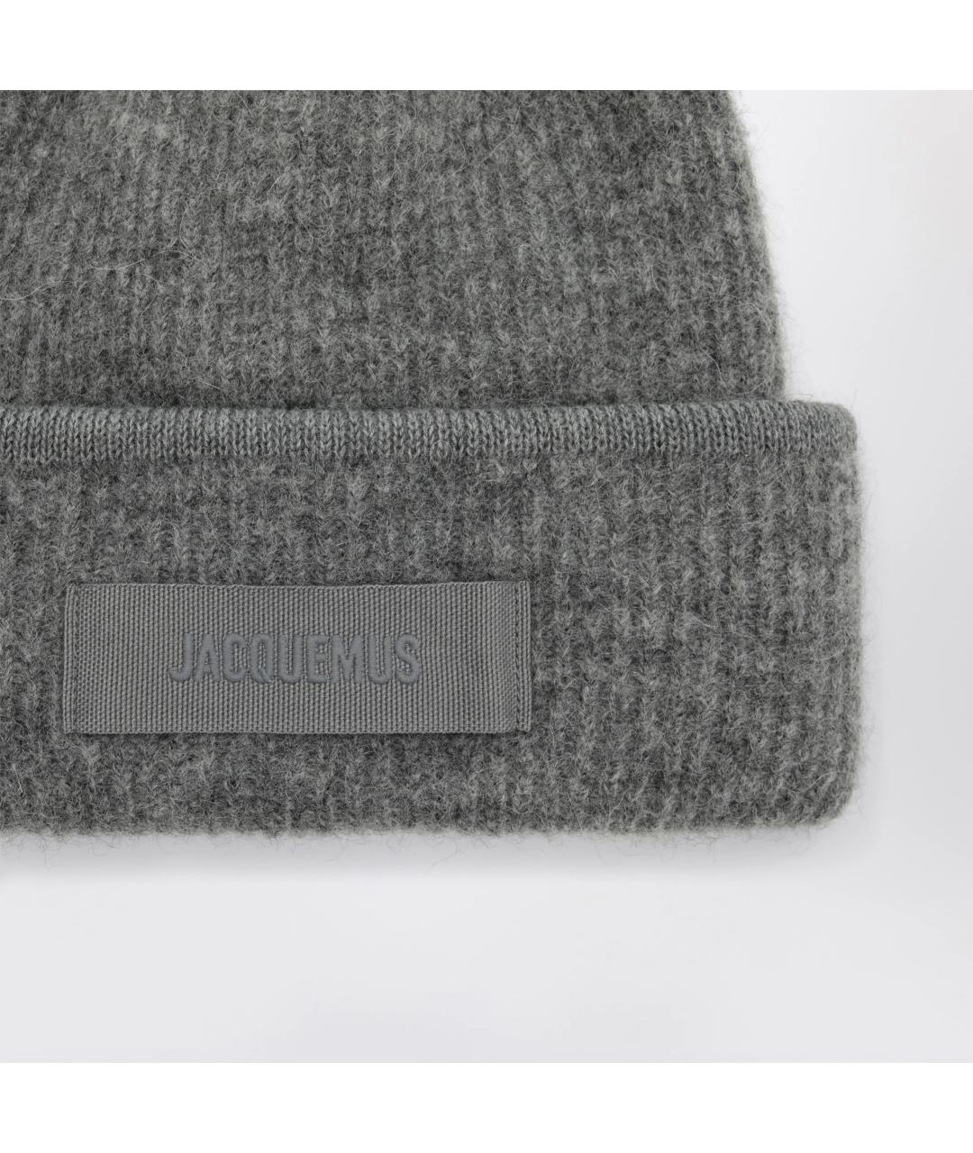 JACQUEMUS Серая шерстяная шапка, фото 2