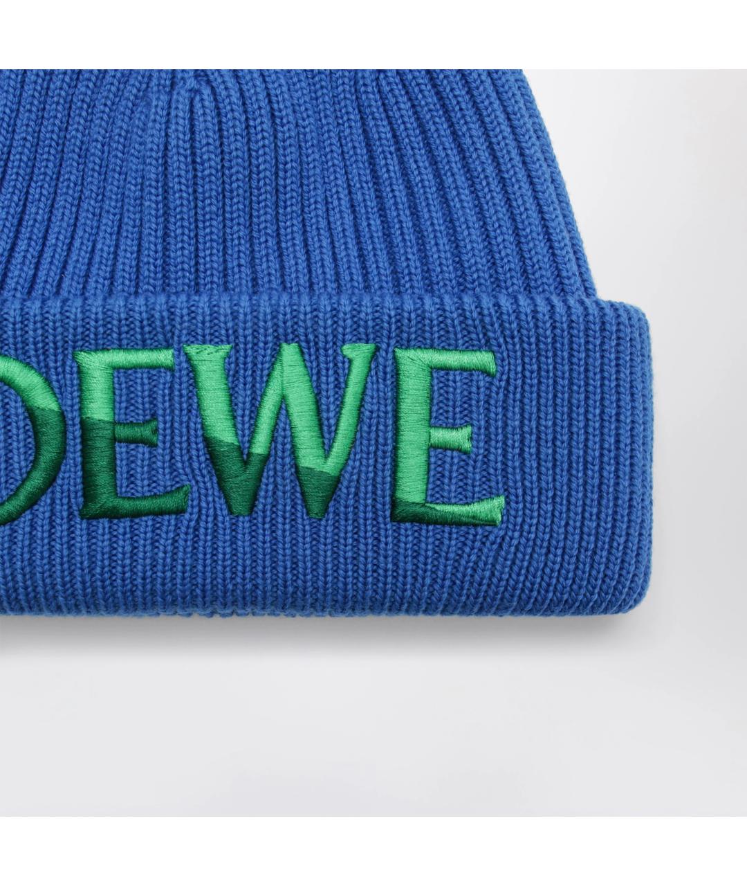 LOEWE Синяя шерстяная шапка, фото 2