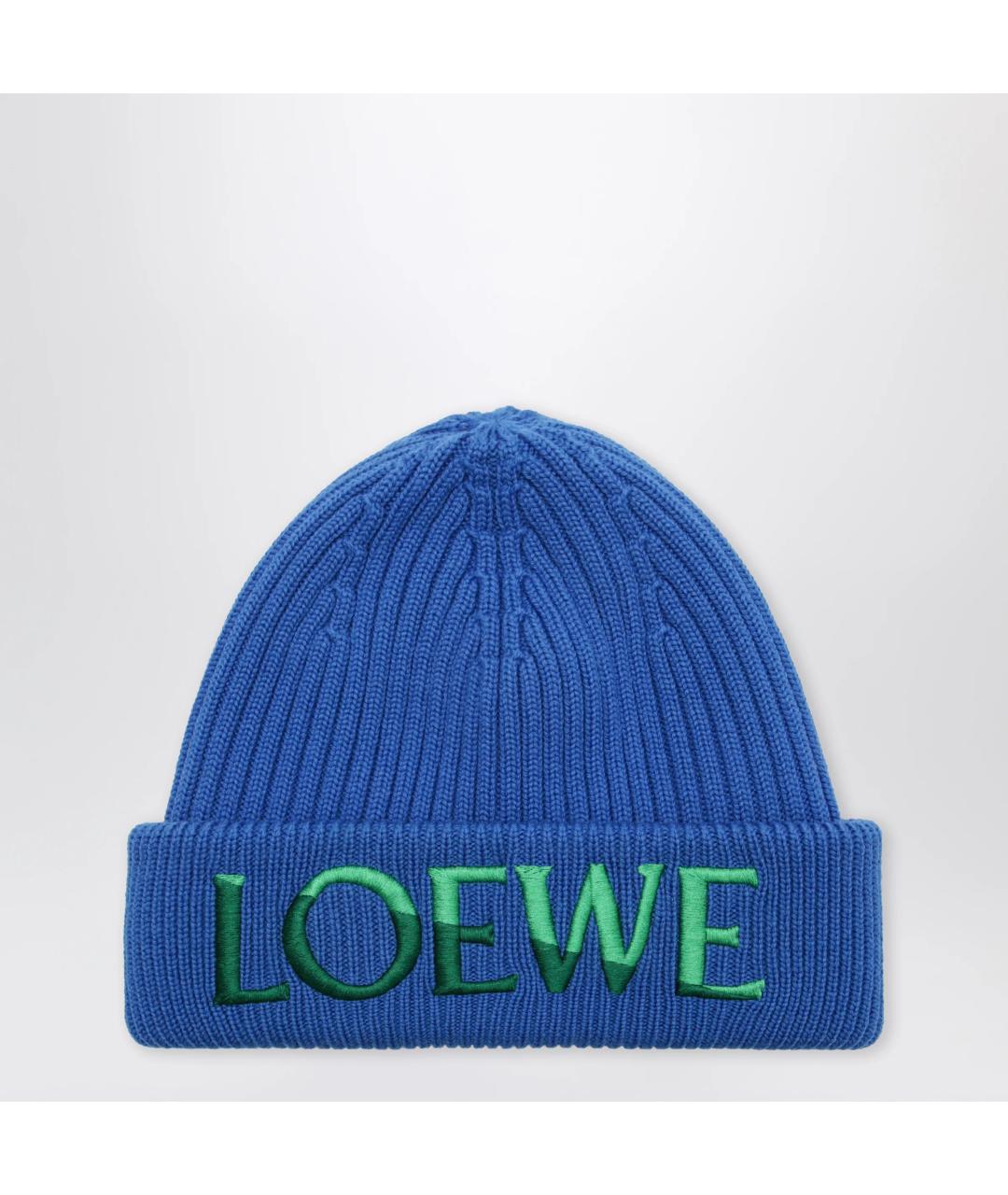 LOEWE Синяя шерстяная шапка, фото 3