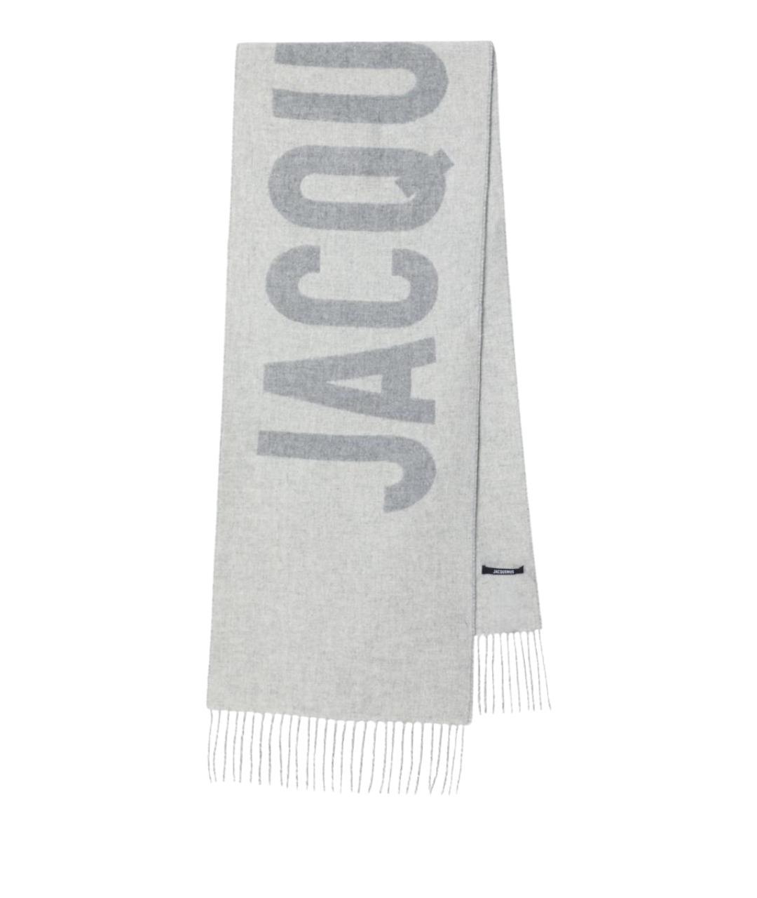 JACQUEMUS Серый шерстяной шарф, фото 1