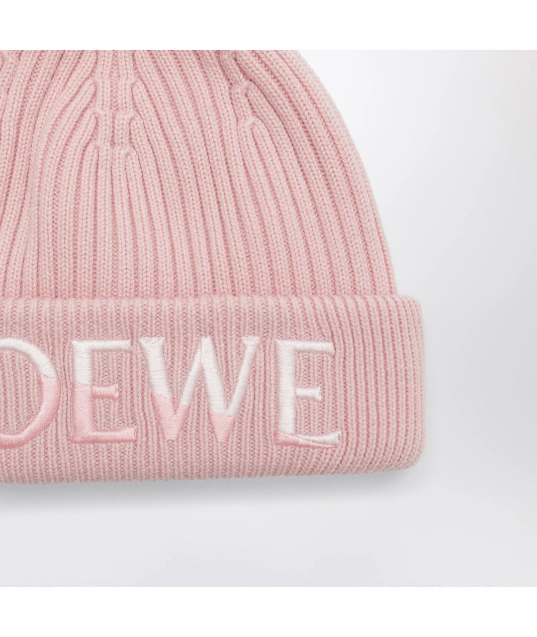 LOEWE Розовая шерстяная шапка, фото 2
