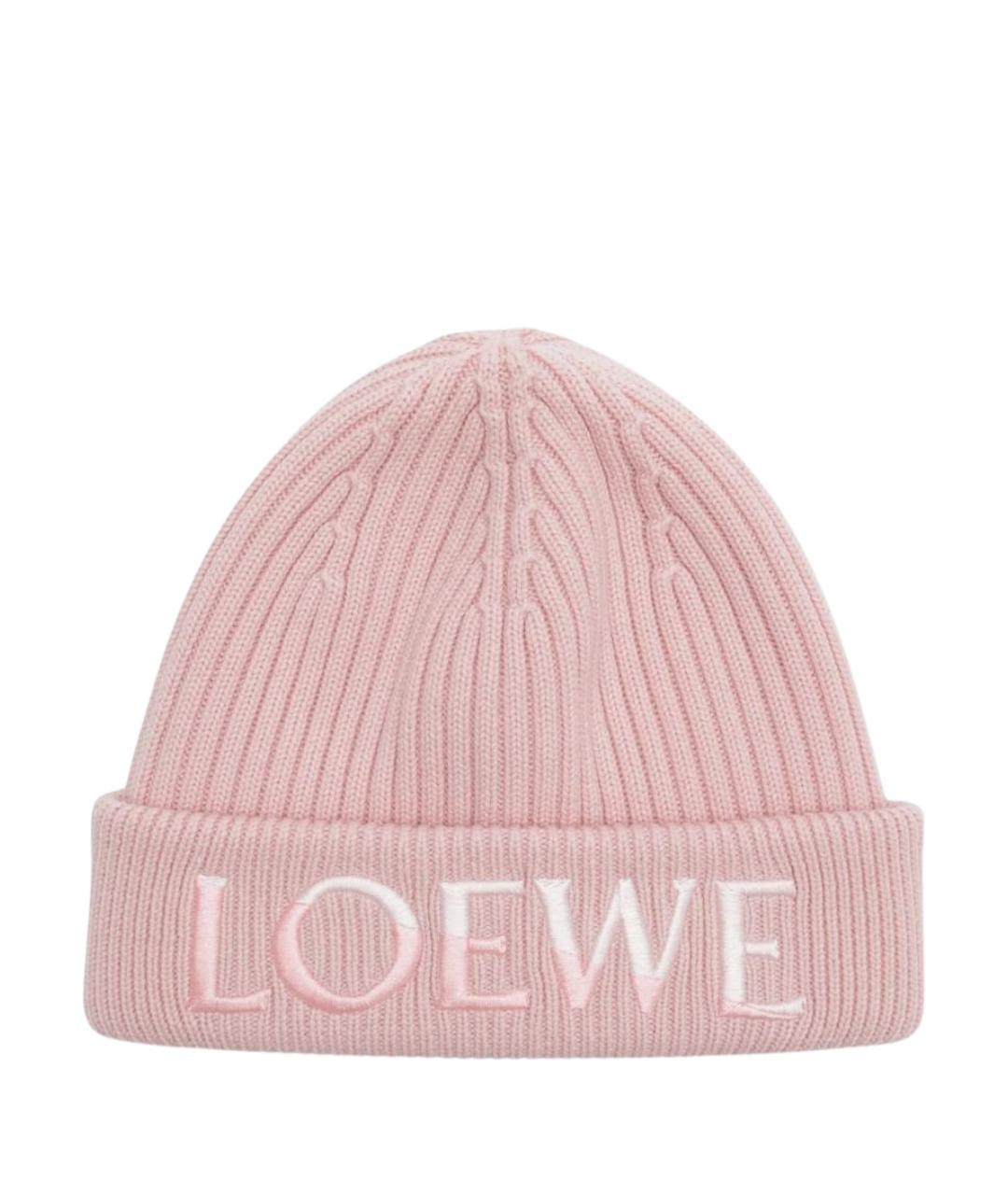 LOEWE Розовая шерстяная шапка, фото 1