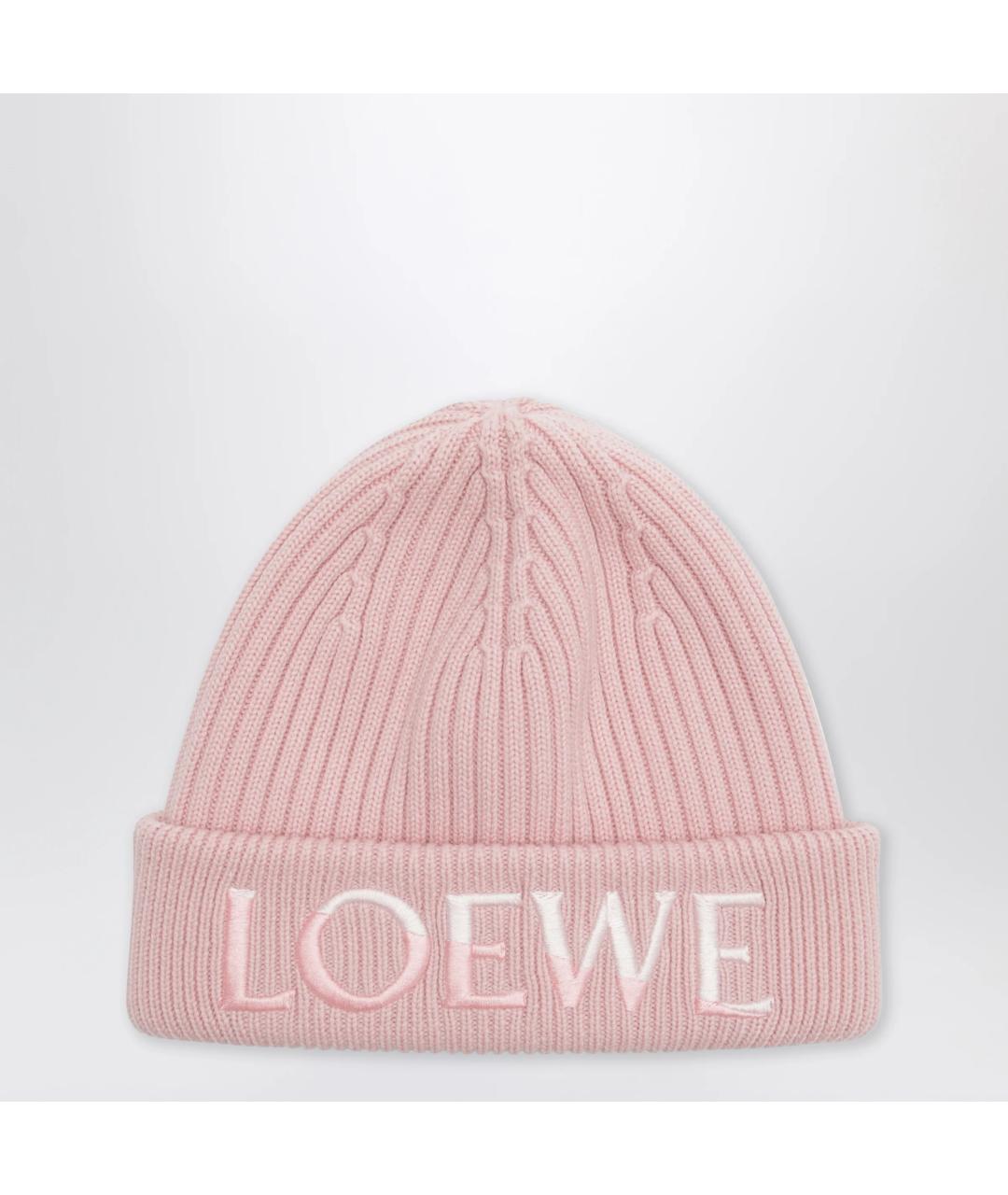 LOEWE Розовая шерстяная шапка, фото 3