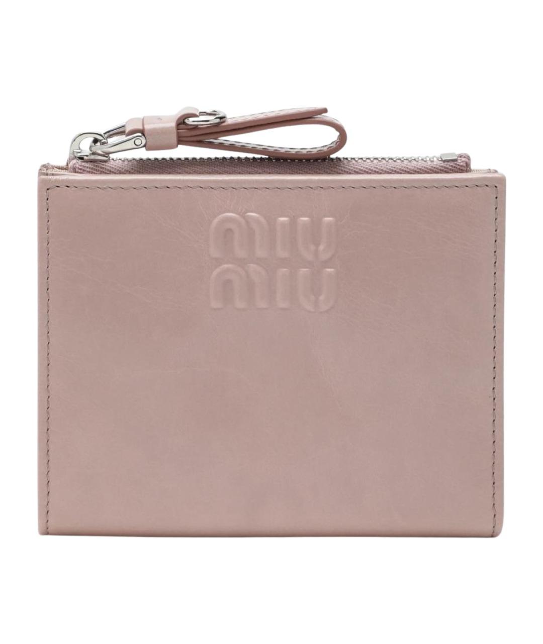 MIU MIU Розовый кожаный кошелек, фото 1