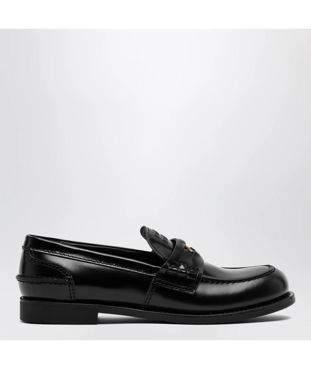 MIU MIU Черные кожаные лоферы, фото 3