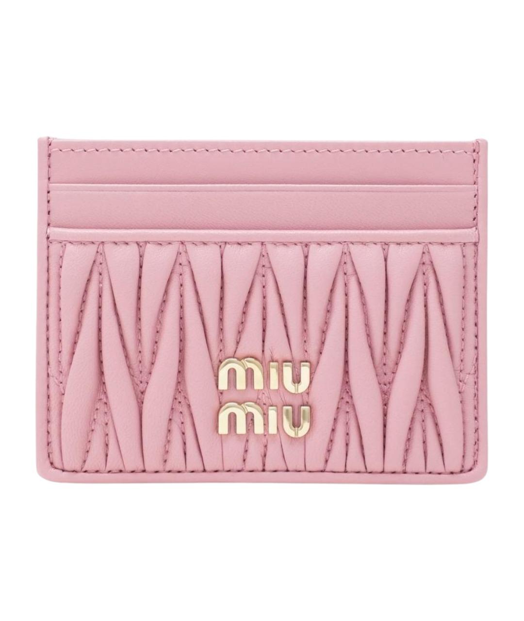 MIU MIU Розовый кожаный кардхолдер, фото 1