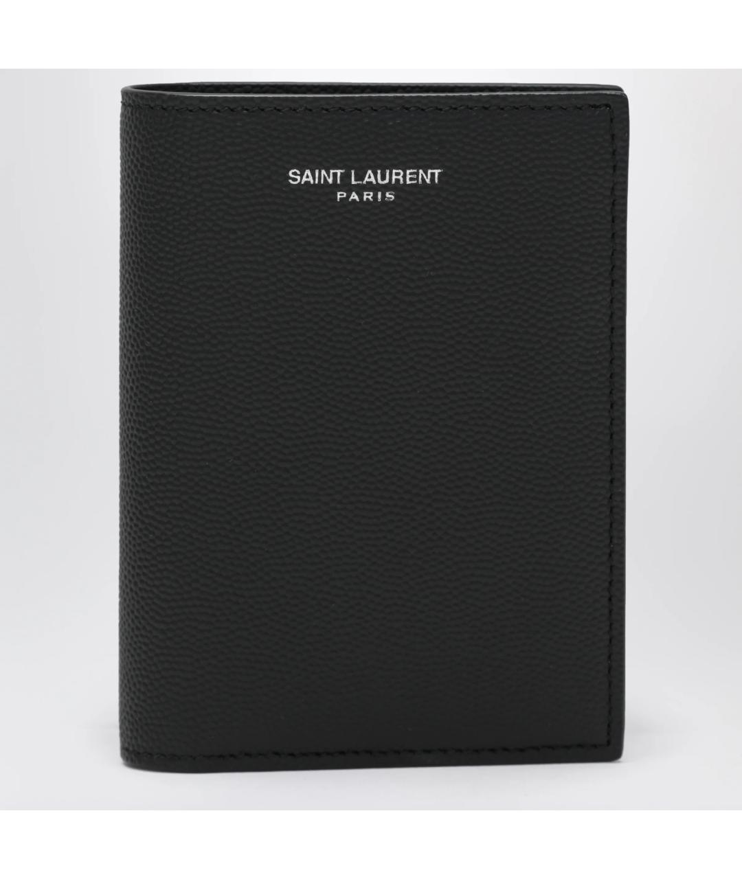 SAINT LAURENT Черный кожаный кардхолдер, фото 3