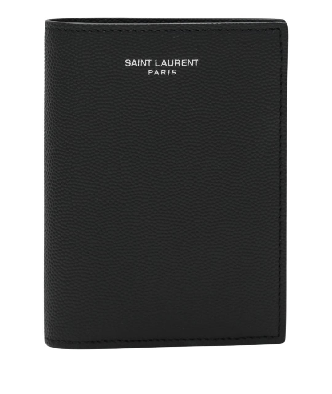 SAINT LAURENT Черный кожаный кардхолдер, фото 1