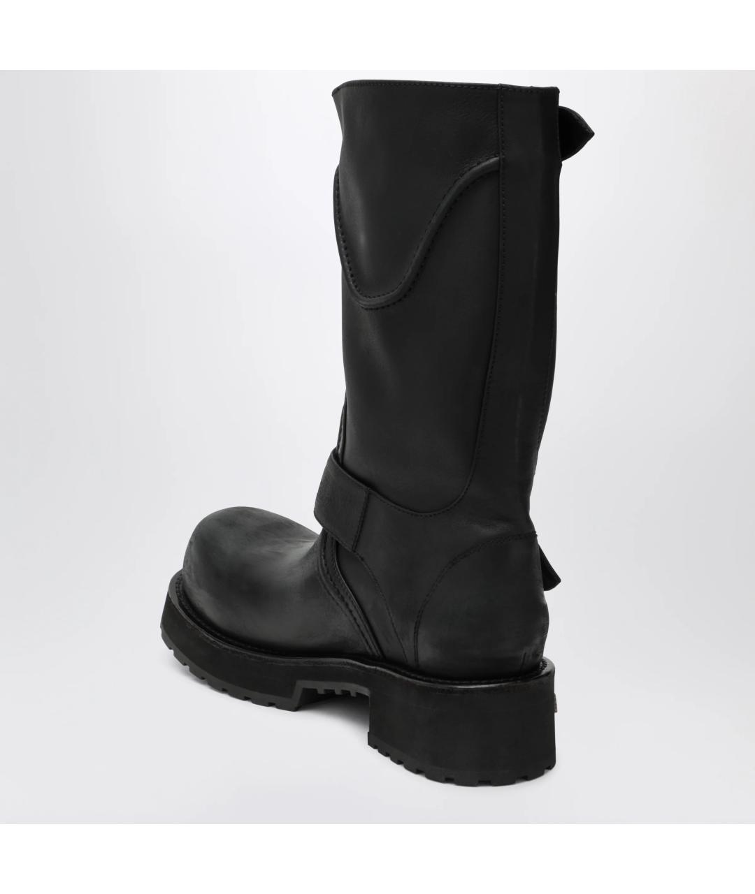 BALENCIAGA Черные кожаные высокие ботинки, фото 2