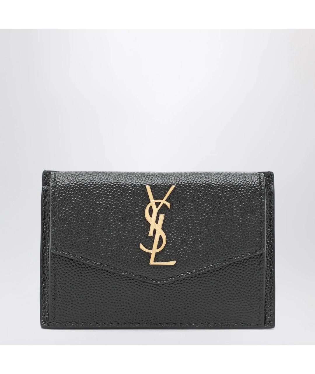 SAINT LAURENT Черный кожаный кардхолдер, фото 3