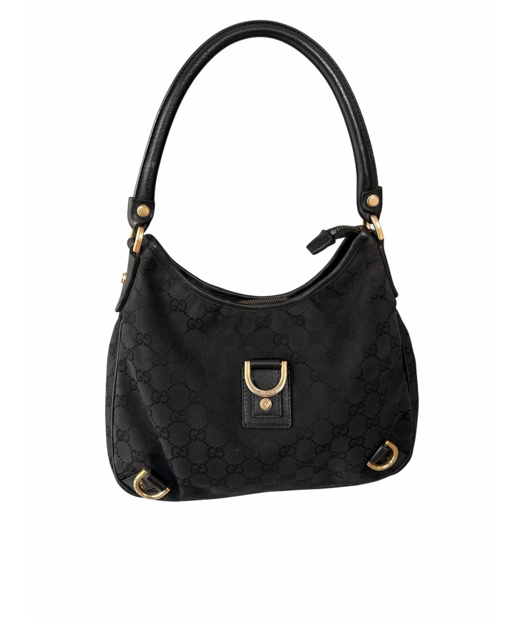 GUCCI Черная сумка через плечо из канвы, фото 1
