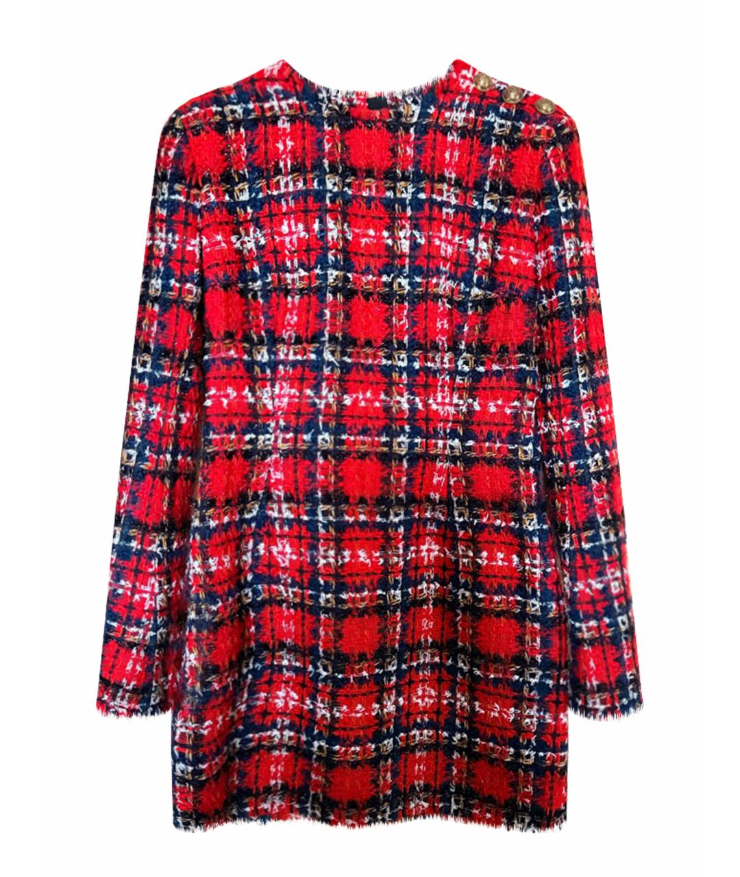 BALMAIN Красное твидовое платье, фото 1