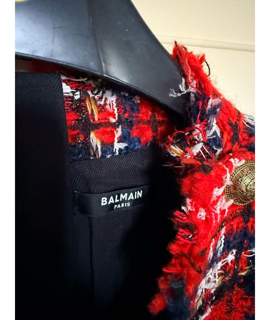 BALMAIN Красное твидовое платье, фото 3