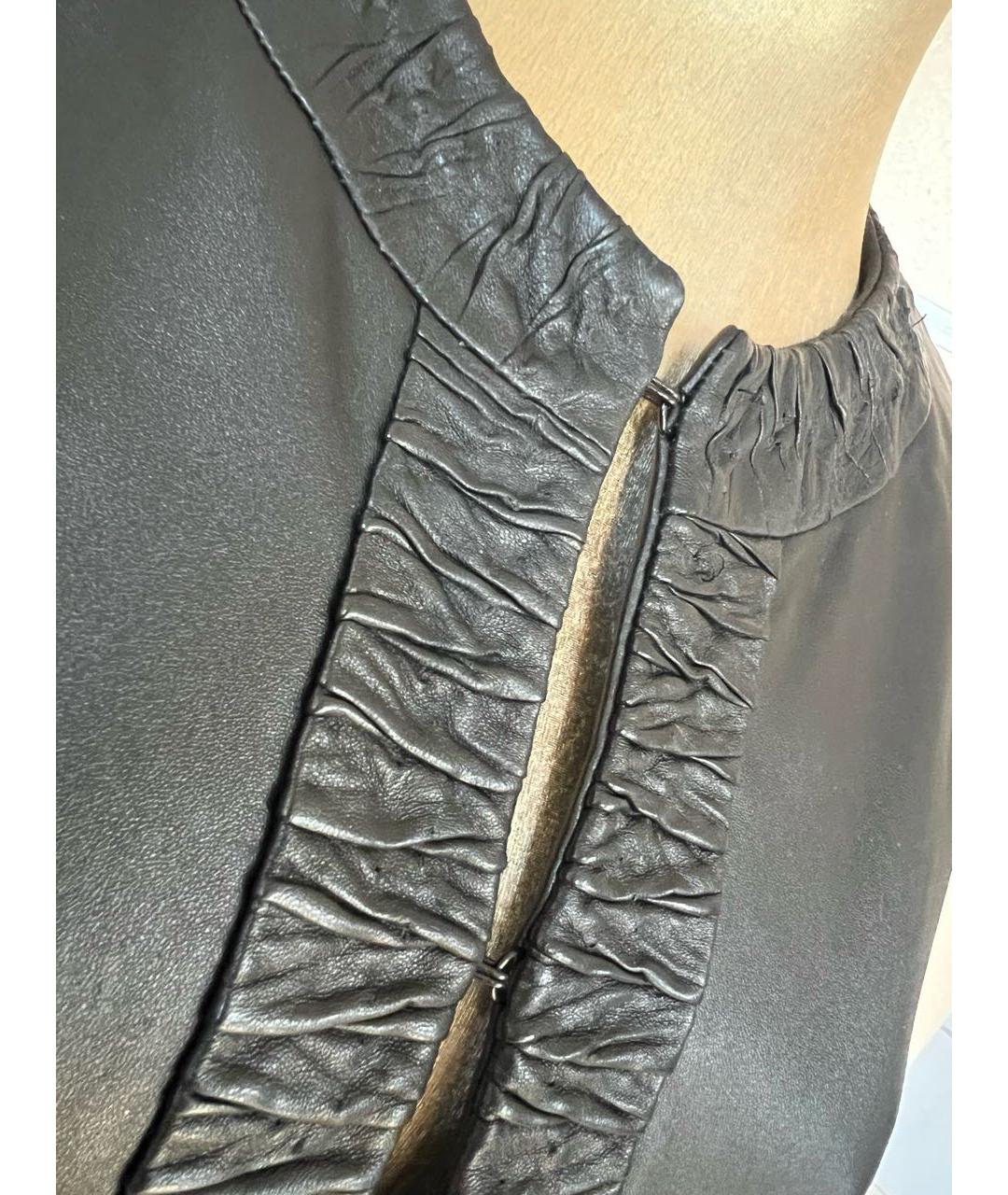 ELISABETTA FRANCHI Черная кожаная куртка, фото 6