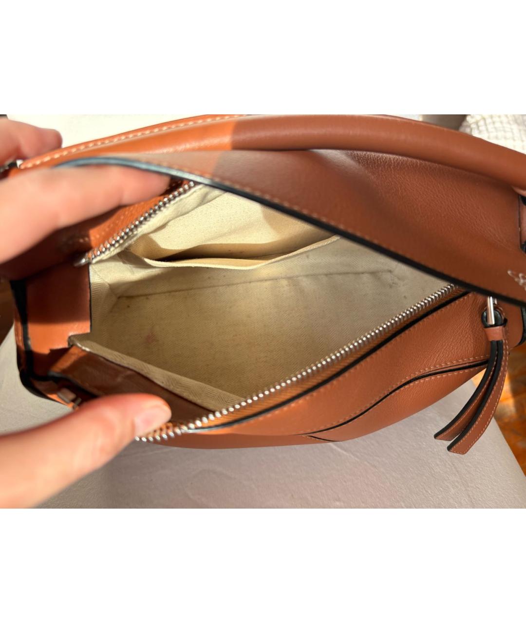 LOEWE Коричневая кожаная сумка через плечо, фото 4
