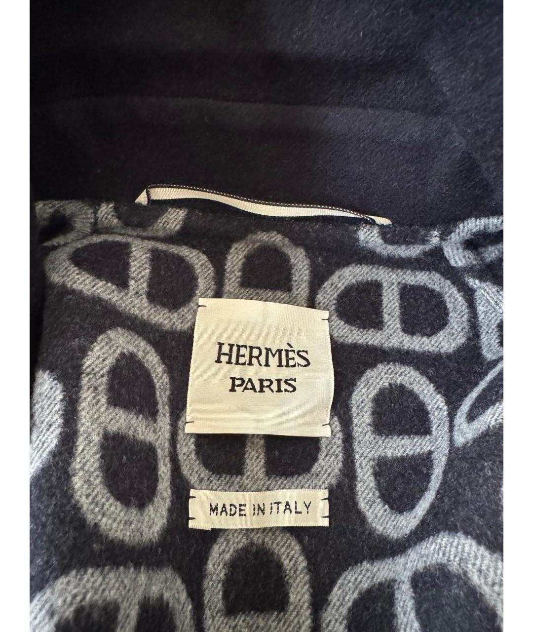 HERMES Темно-синяя шерстяная куртка, фото 4