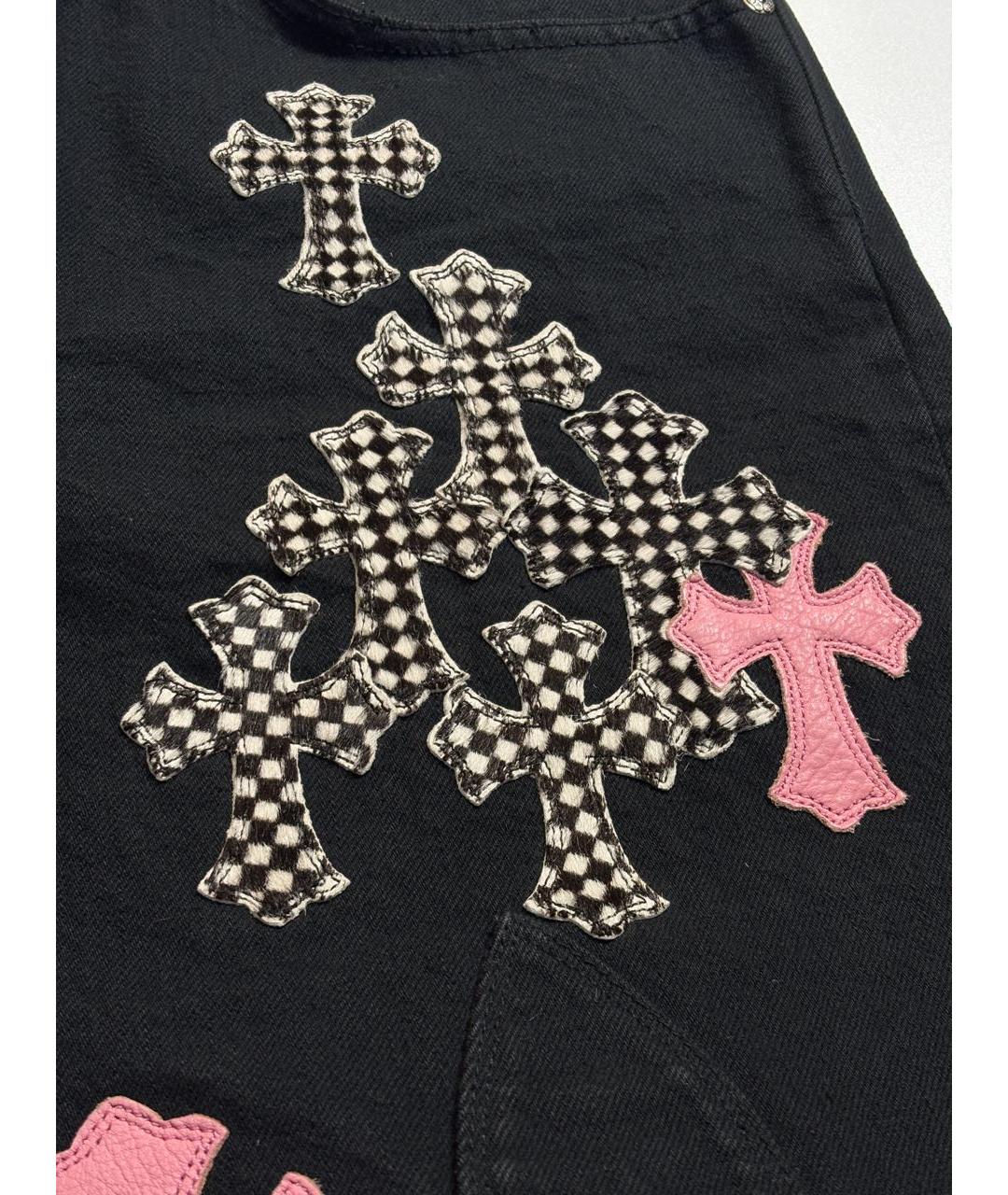 CHROME HEARTS Черные хлопковые прямые джинсы, фото 6