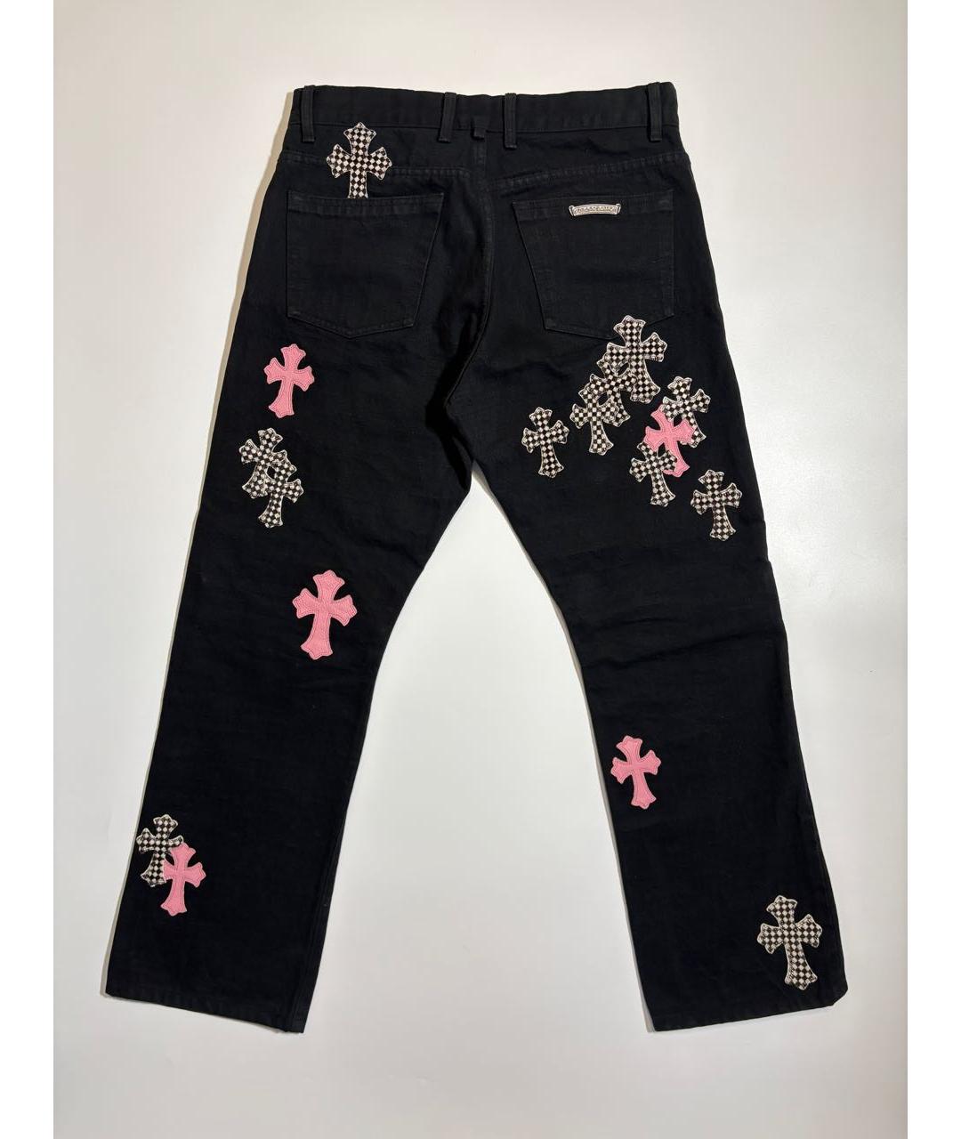 CHROME HEARTS Черные хлопковые прямые джинсы, фото 3