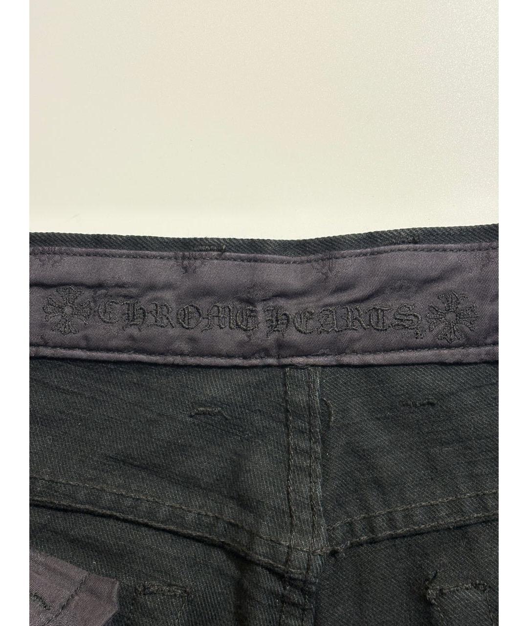 CHROME HEARTS Черные хлопковые прямые джинсы, фото 8