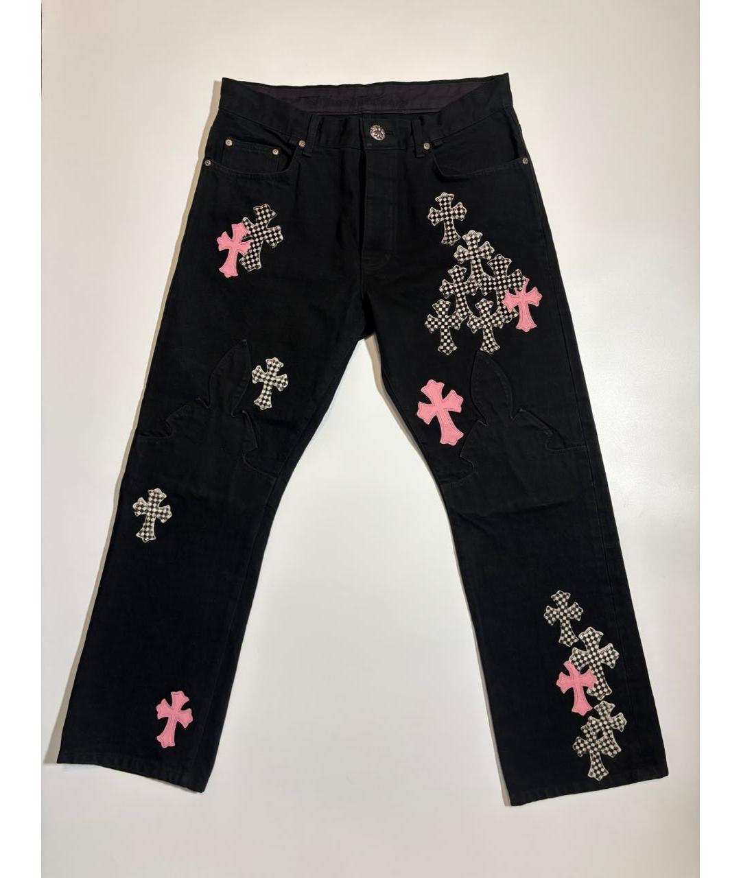 CHROME HEARTS Черные хлопковые прямые джинсы, фото 2