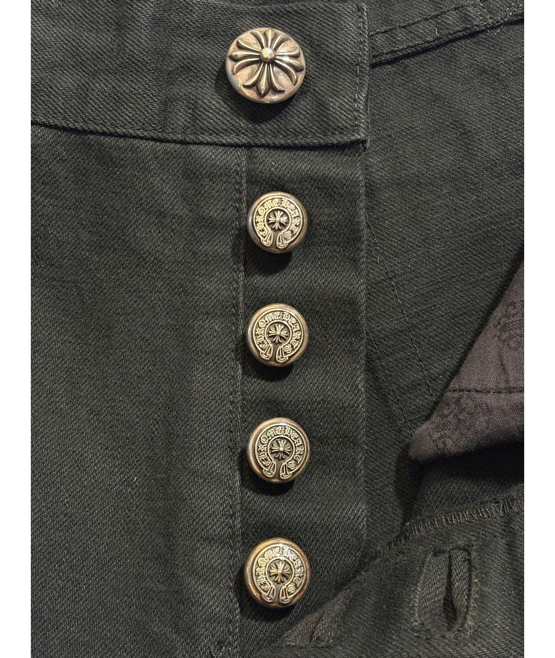CHROME HEARTS Черные хлопковые прямые джинсы, фото 5