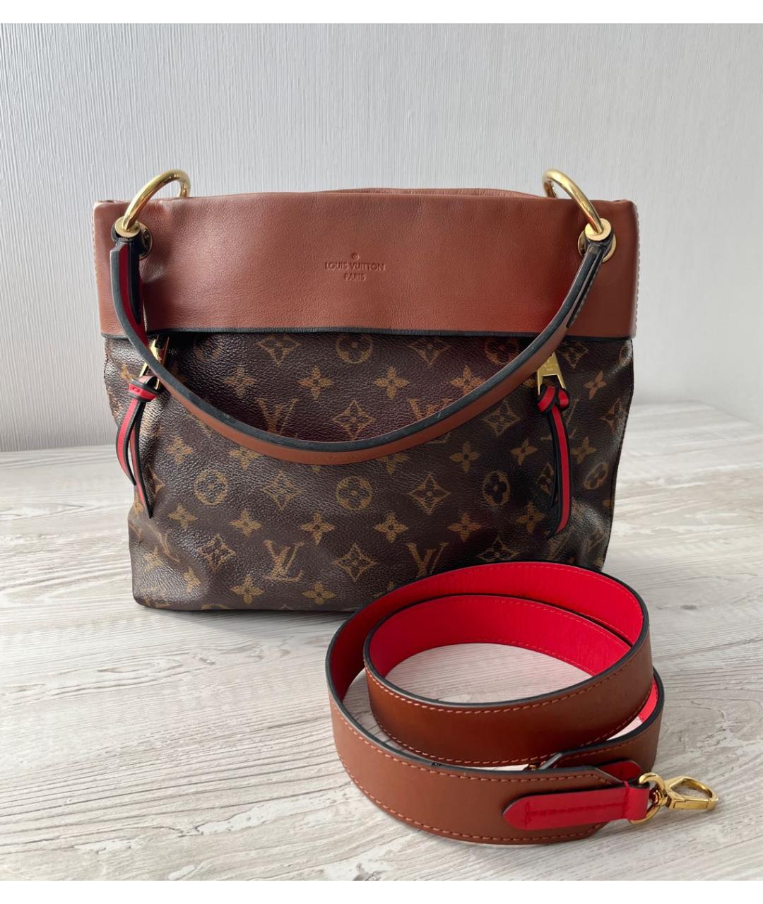 LOUIS VUITTON Коричневая сумка с короткими ручками из канвы, фото 2