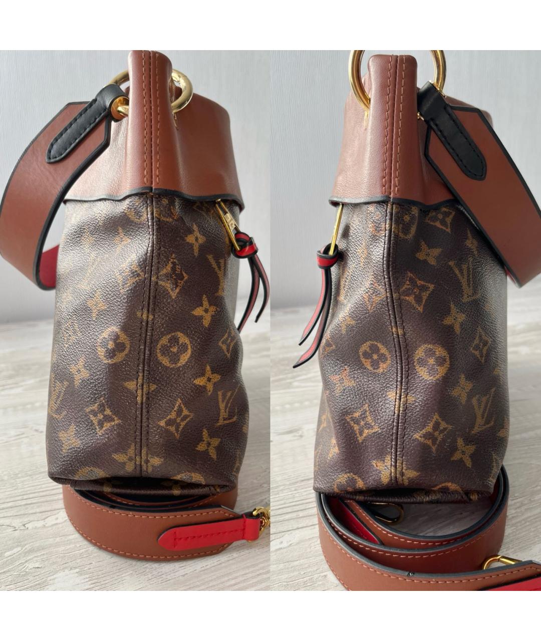 LOUIS VUITTON Коричневая сумка с короткими ручками из канвы, фото 5