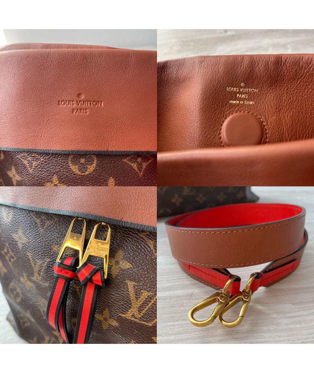 LOUIS VUITTON Коричневая сумка с короткими ручками из канвы, фото 8