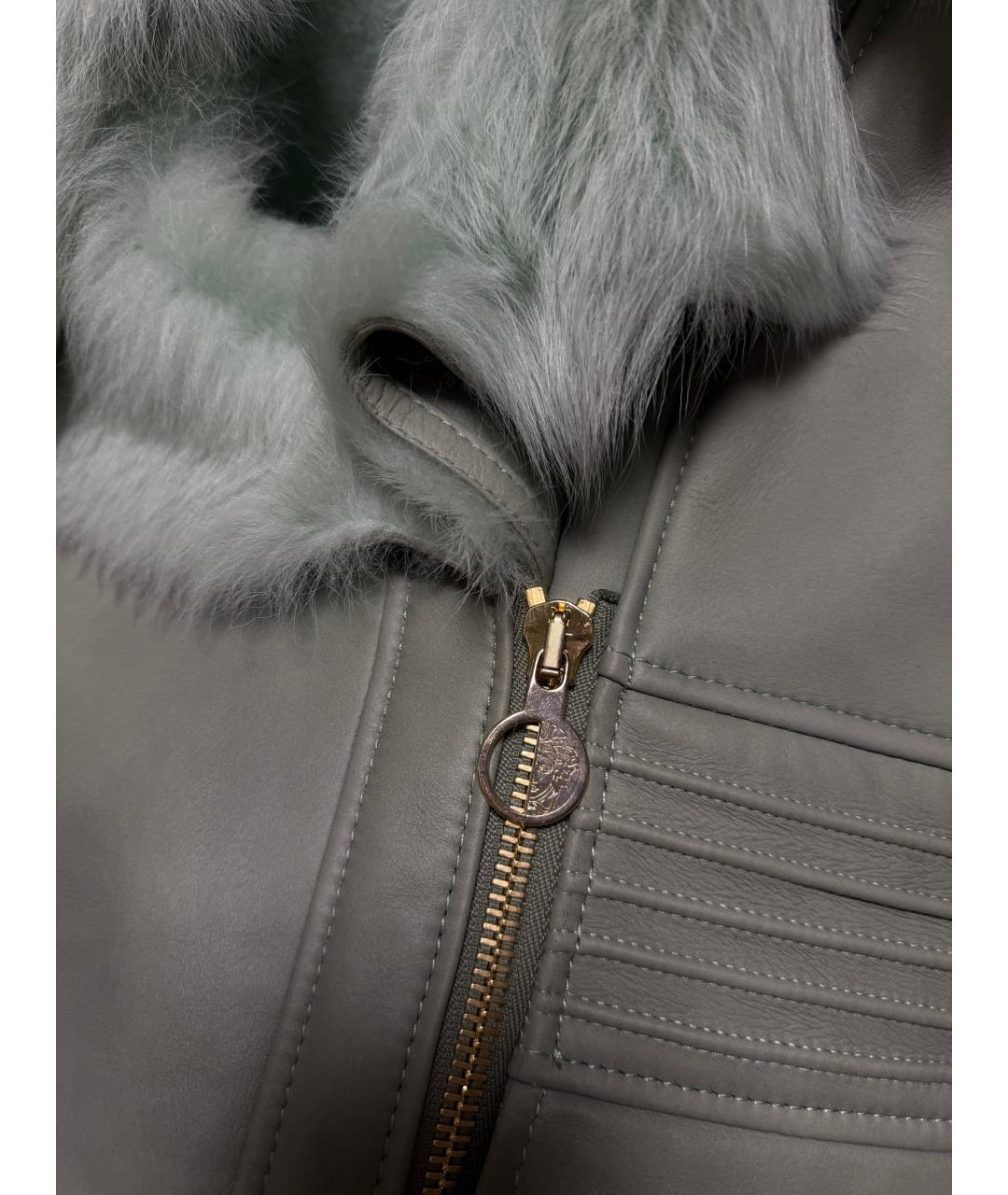 VERSACE COLLECTION Салатовая кожаная дубленка, фото 5