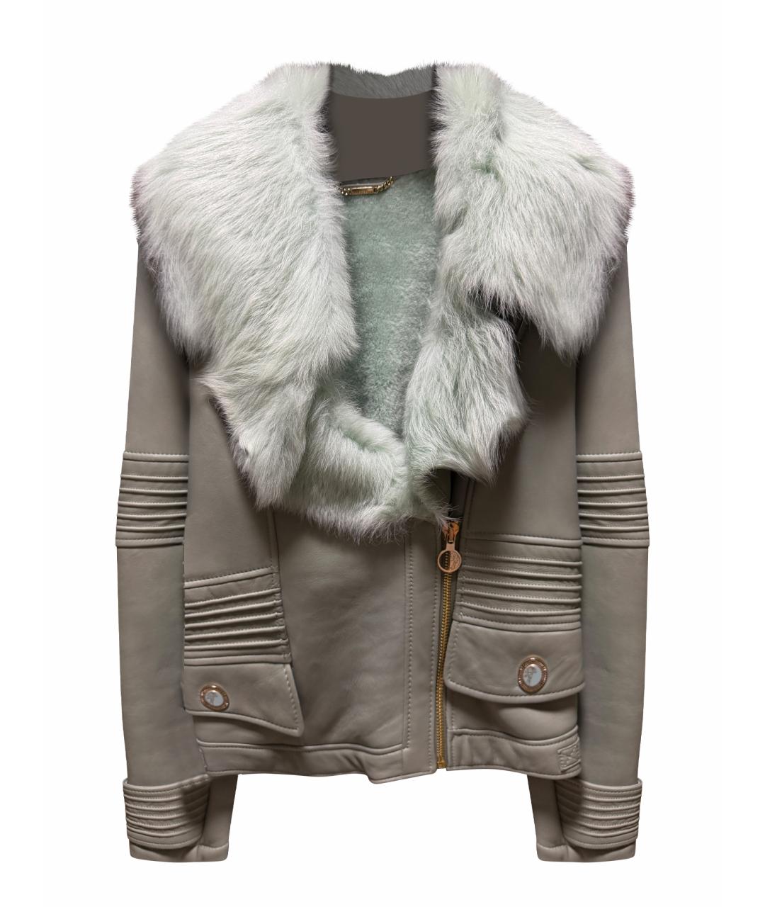 VERSACE COLLECTION Салатовая кожаная дубленка, фото 1