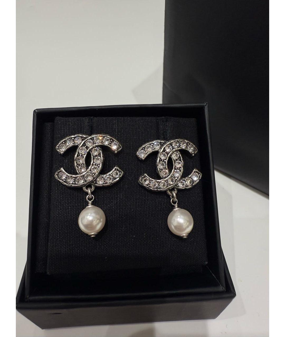 CHANEL Серебряные металлические серьги, фото 5