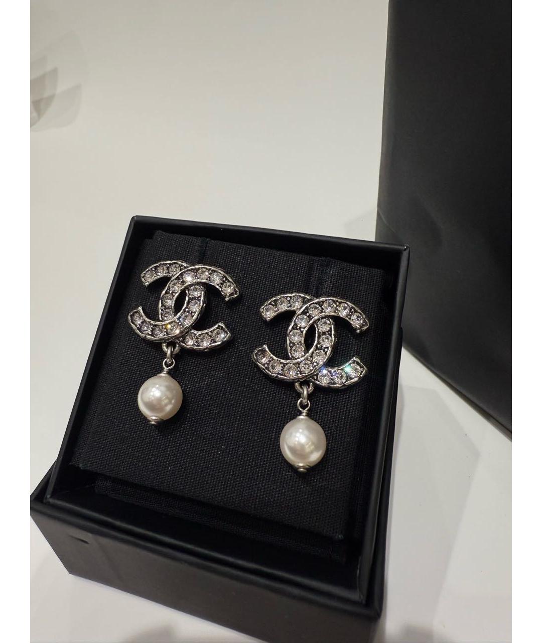 CHANEL Серебряные металлические серьги, фото 4