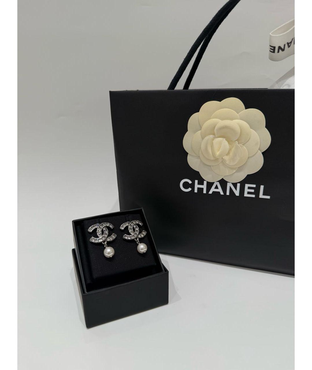 CHANEL Серебряные металлические серьги, фото 3