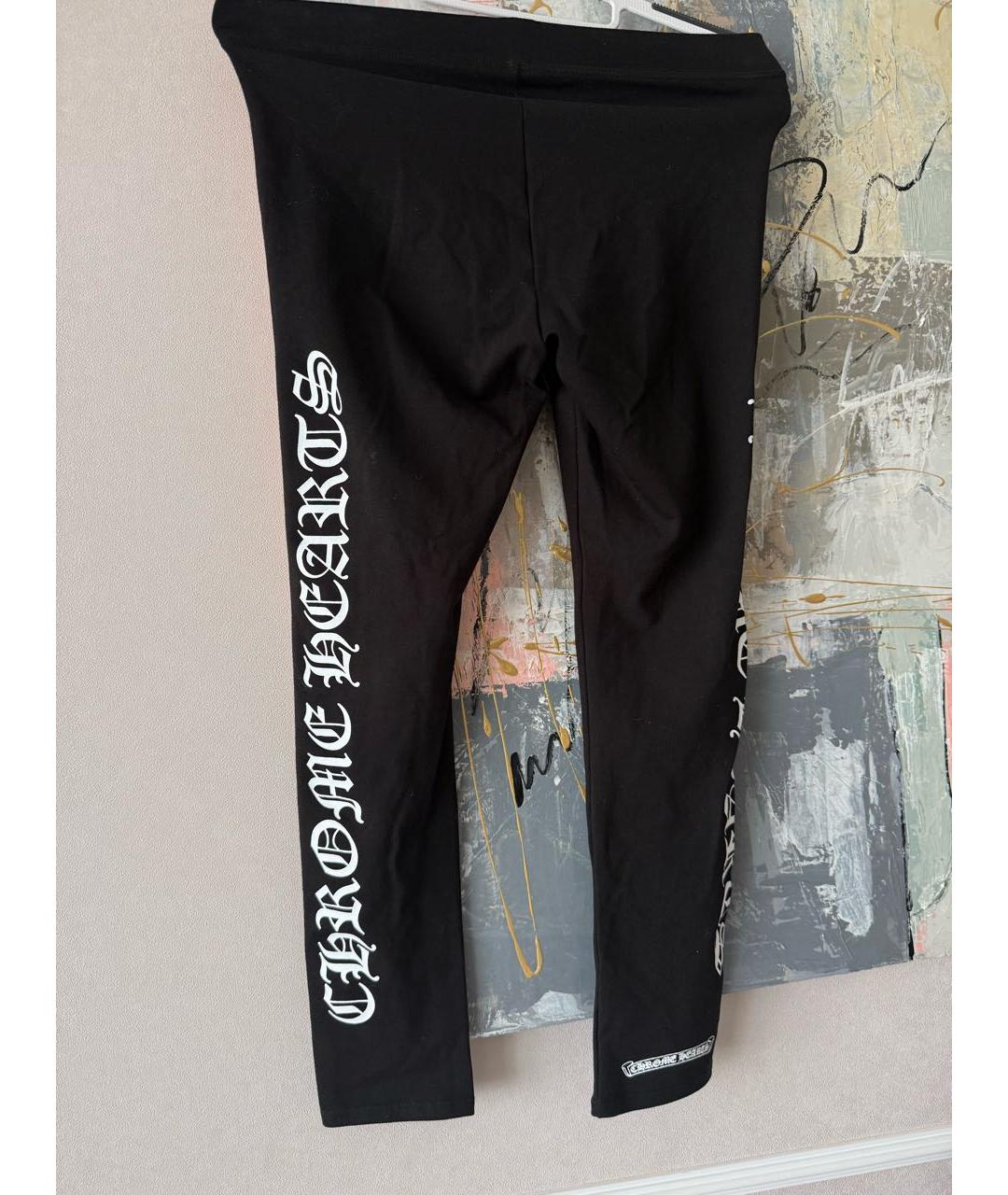 CHROME HEARTS Черные хлопковые леггинсы и велосипедки, фото 2
