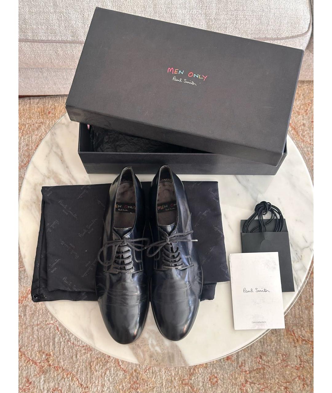 PAUL SMITH Темно-синие брогги и оксфорды из лакированной кожи, фото 3