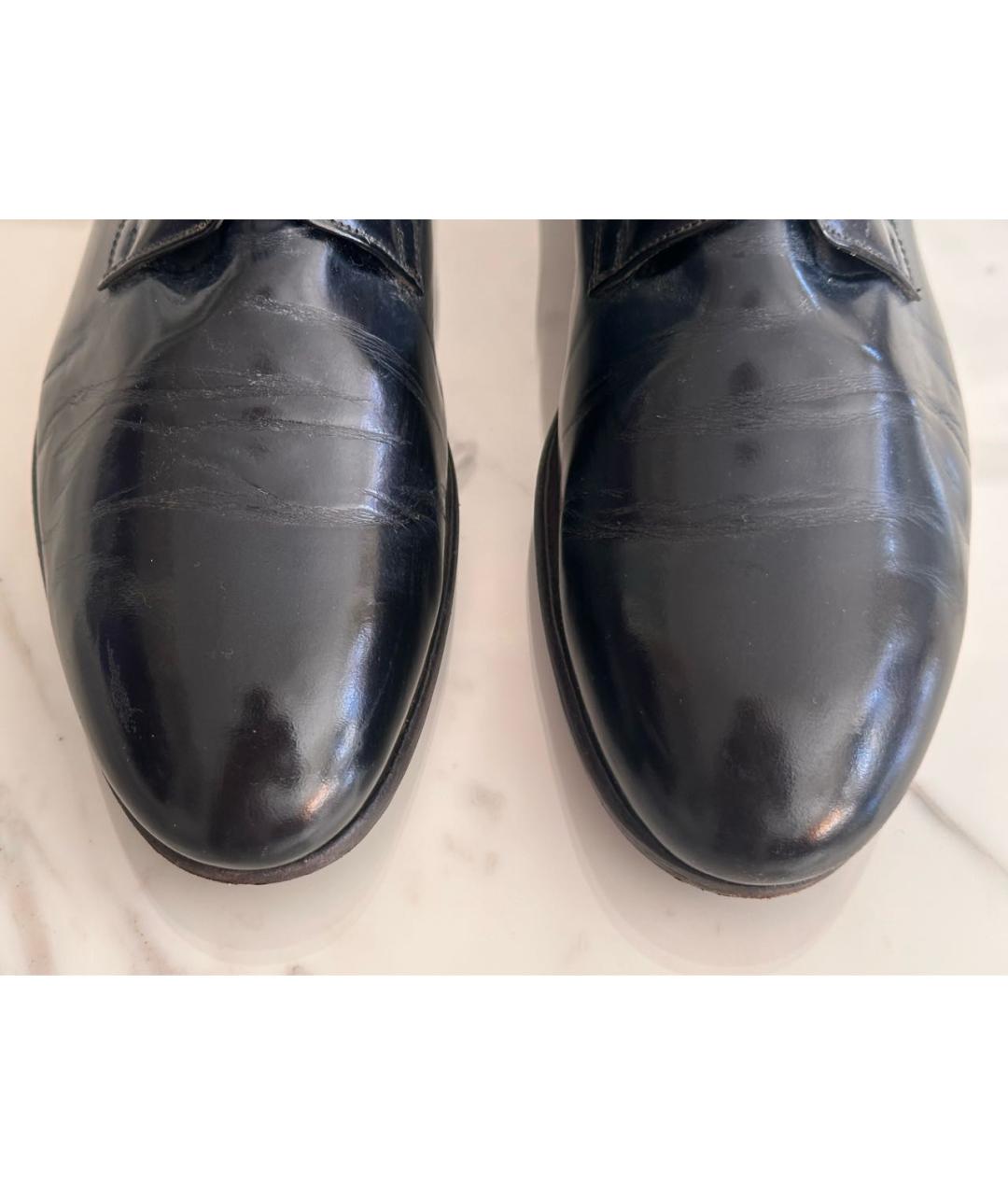 PAUL SMITH Темно-синие брогги и оксфорды из лакированной кожи, фото 4