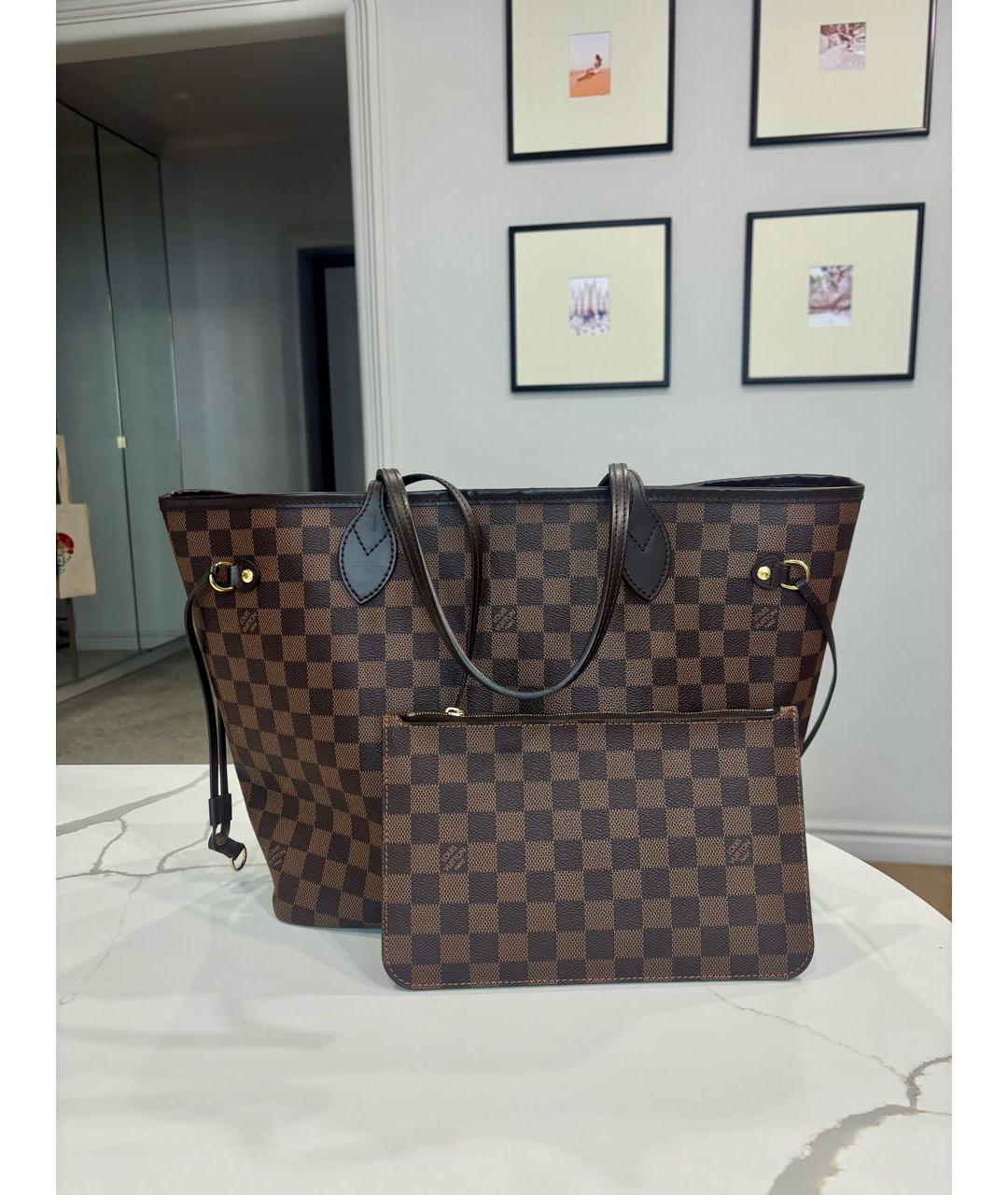 LOUIS VUITTON Коричневая сумка тоут из канвы, фото 7