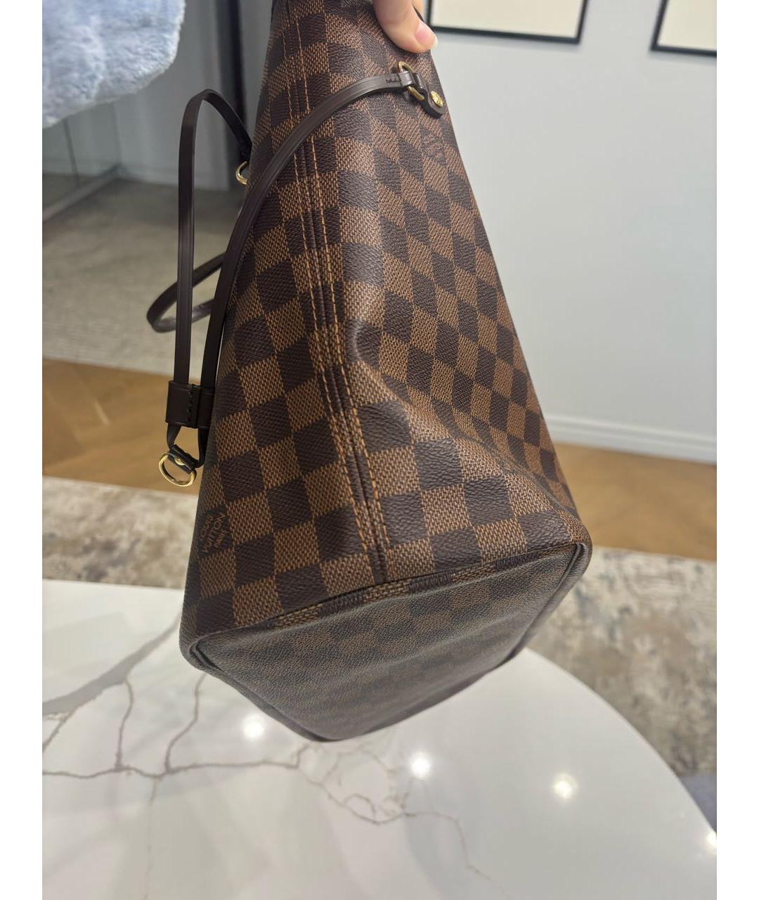 LOUIS VUITTON Коричневая сумка тоут из канвы, фото 4