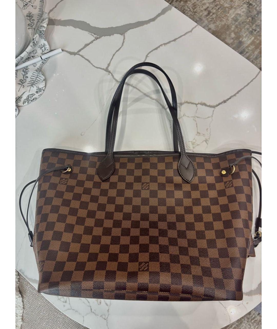 LOUIS VUITTON Коричневая сумка тоут из канвы, фото 6